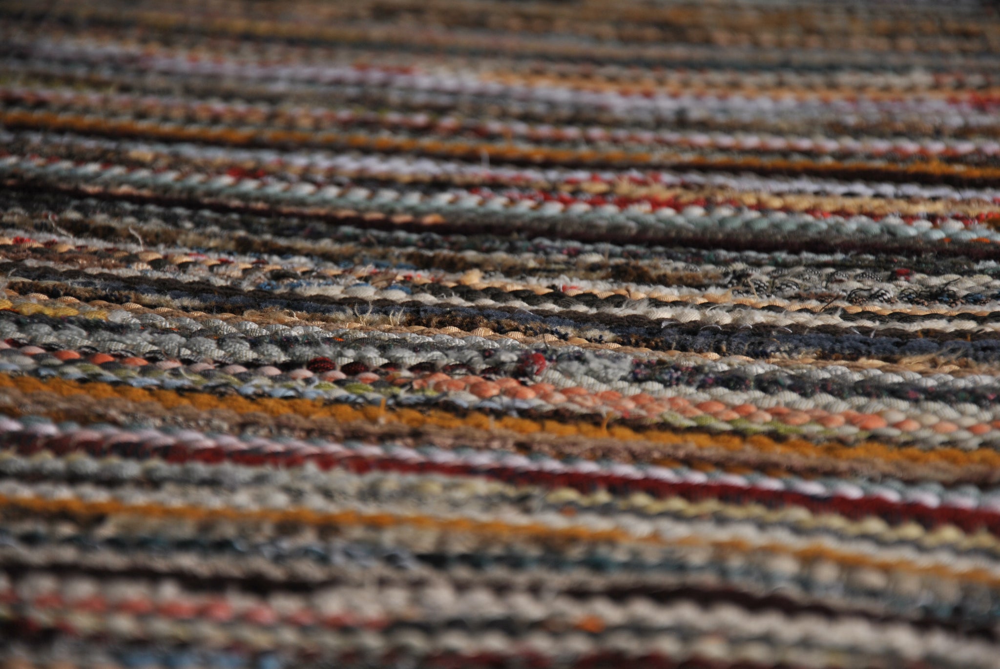 Fleckerlteppich aus Baumwolle